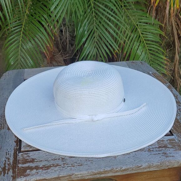 Scala White Wide Brim Sun Hat - Picture 3 of 11